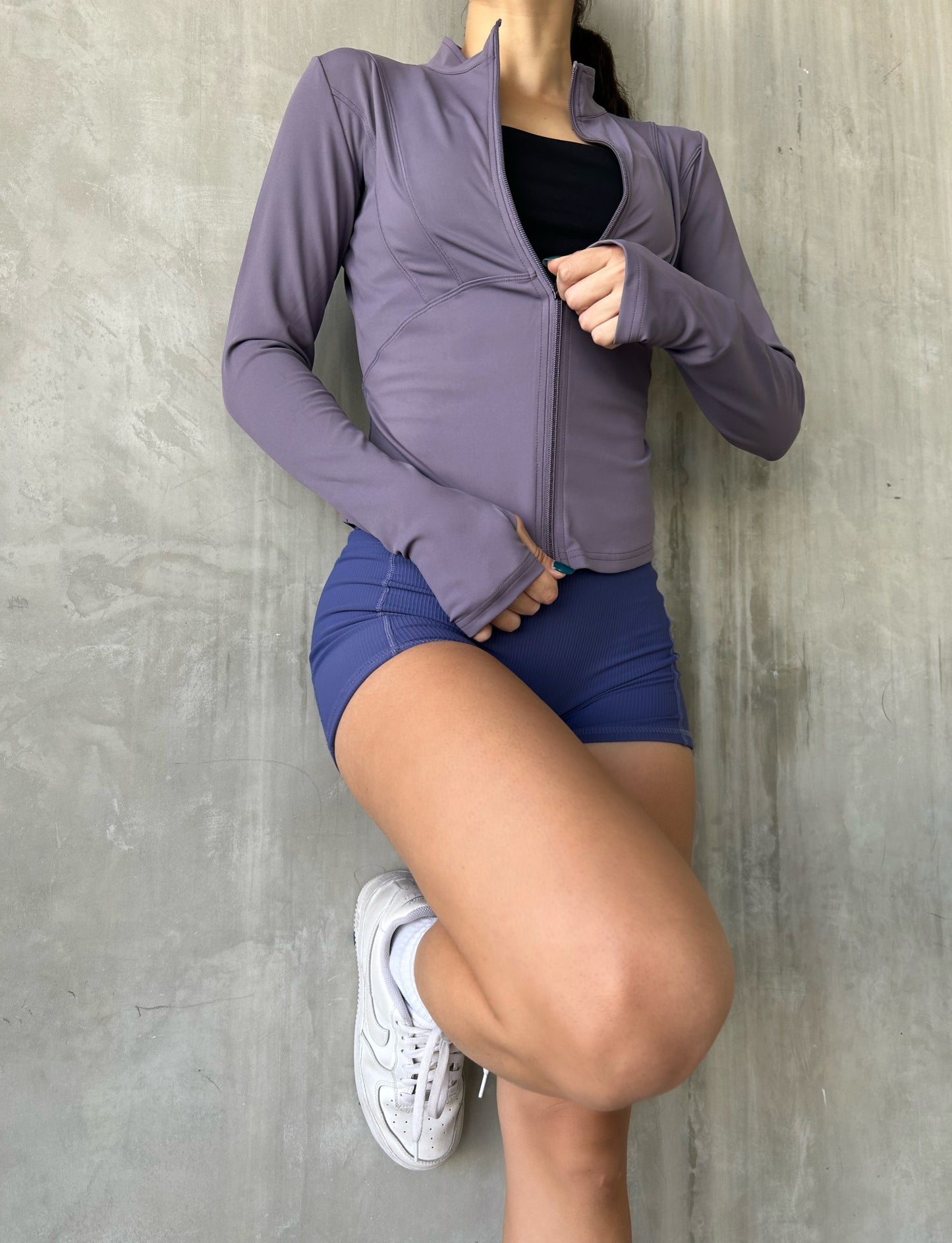 Sculpted Zipped Jacket in Lilac